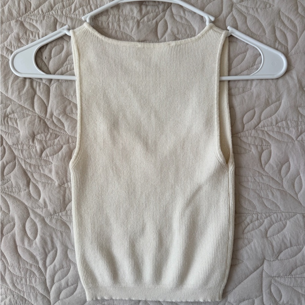 Double Zero Cream Ribbed Tank Top - Picture 5 of 7